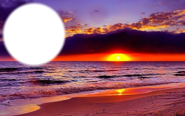 mer et coucher de soleil Montage photo