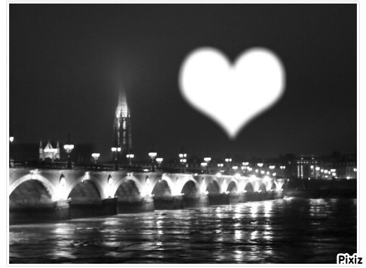 coeur pont Photo frame effect