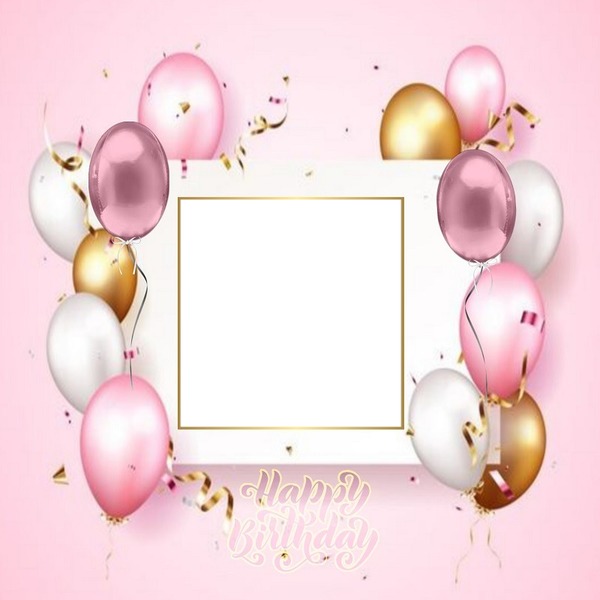 Happy Birthday, rosado Фотомонтаж
