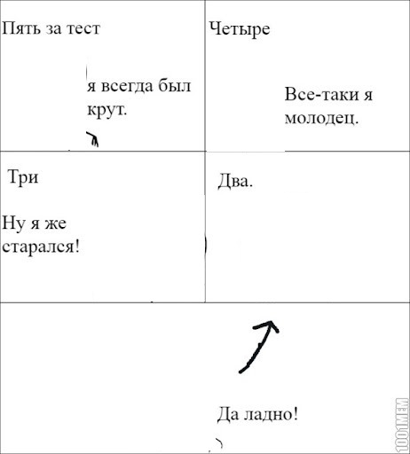 reaction to school grades (russian) Fotomontaggio