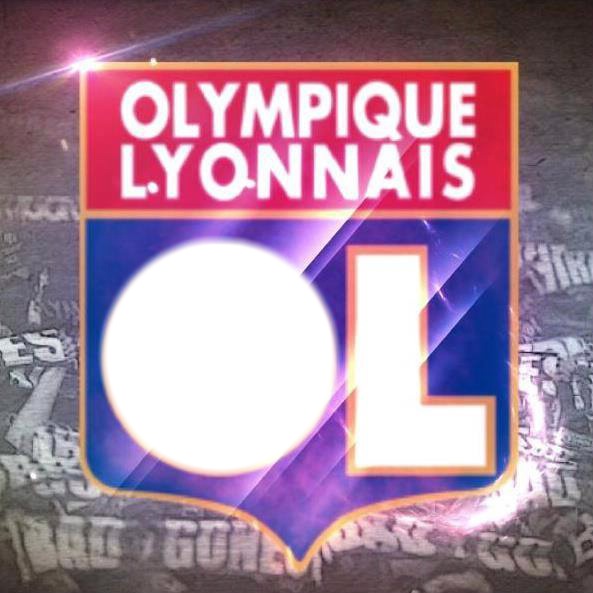foot Logo OL coeur de Lyonnais Montaje fotografico