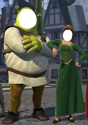 Shrek and Fiona Fotomontažas
