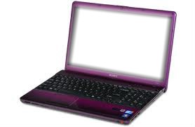 purple laptop Fotomontāža