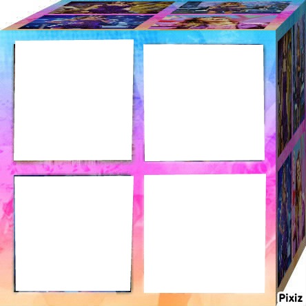 e um cubo Photo frame effect