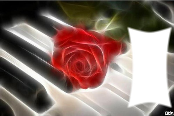 rose piano Photomontage