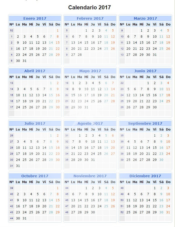 calendario 2017 España Фотомонтаж