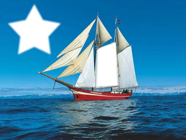 barco velero Fotomontaža