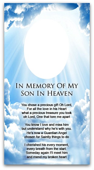 IN MEMORY OF SON Photo frame effect