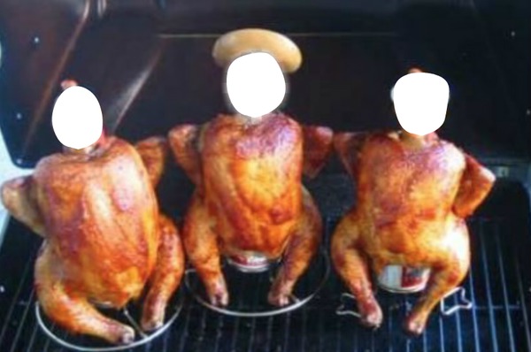 3 poulet Fotomontage