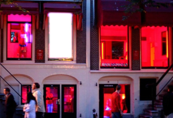 Amsterdam barrio rojo Fotomontasje