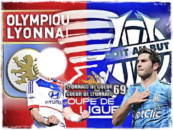 foot coupe de la ligue OL vs OM Fotomontaż
