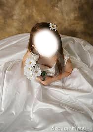 petite fille robe blanche mariée Fotomontasje
