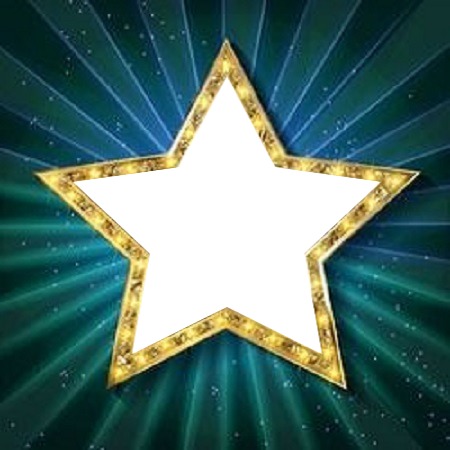 estrella, fondo verde. Fotomontasje