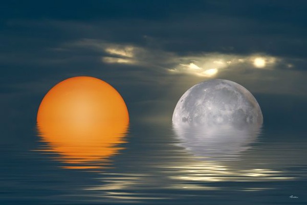 inséparable lune & soleil Fotomontage