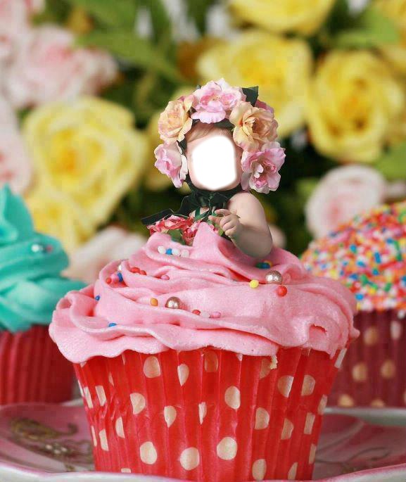 baby cupcake Фотомонтажа