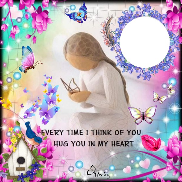 everytime i think of you i hug u in my heart Montage photo
