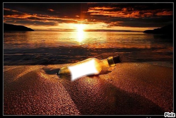 bouteille sunset Photomontage