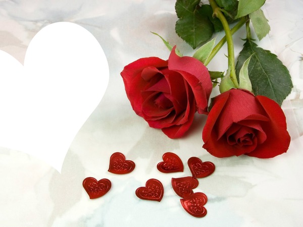 corazon y rosas rojas Fotomontažas