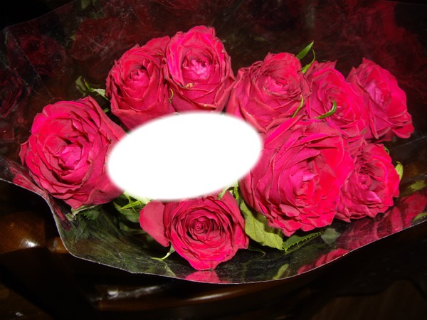 bouquet rose Φωτομοντάζ