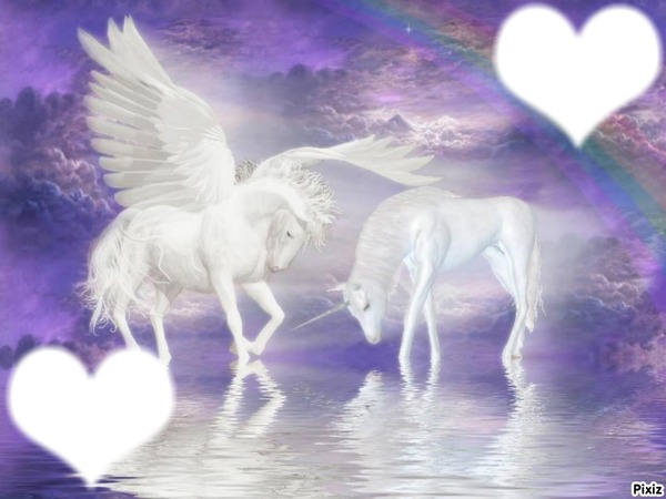 coeur de licorne  et  pégase Photomontage