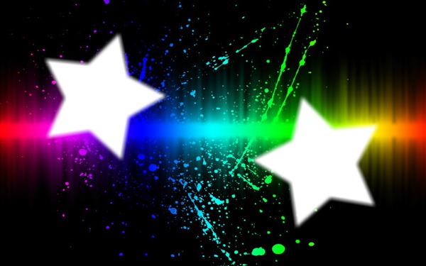 Estrellas Con Luz De colores Montaje fotografico