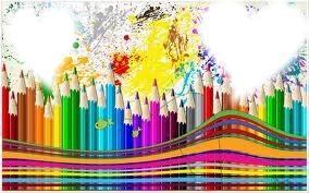 Crayon de couleurs Photo frame effect