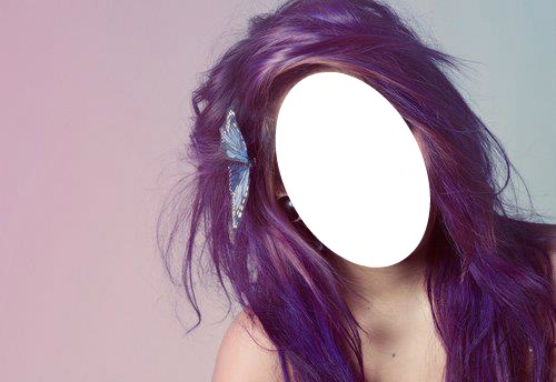 cheveux violets フォトモンタージュ