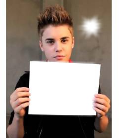 Montagem Quadro do Justin Bieber Photo frame effect