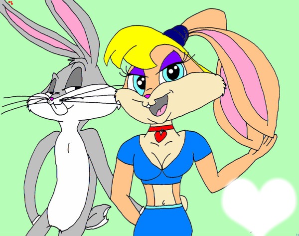 Lola Bunny end Bugs Bunny I Love You フォトモンタージュ