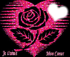 Rose dans un coeur <3 Fotomontaż