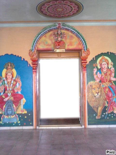 Intérieur chambre Badra Kali lampe citron Photomontage