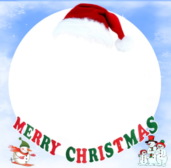 Merry Christmas, gorro, letras coloridas Photo frame effect