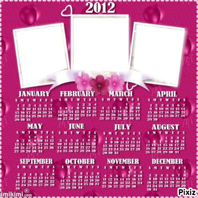 Calendrier 2012 Photo frame effect