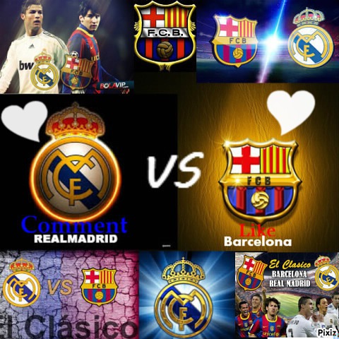 Real Madrid VS Barselona Fotomontaža