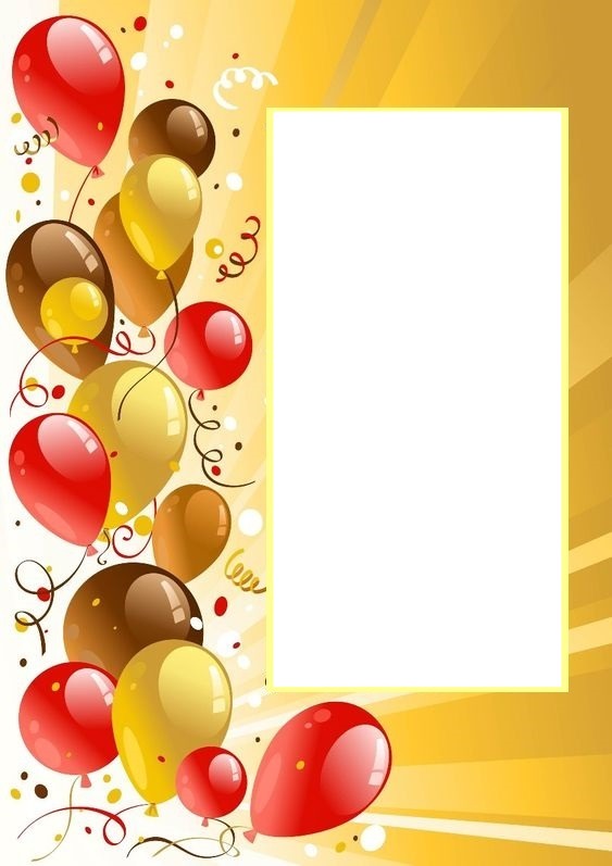 marco cumpleaños, globos. Fotomontaža