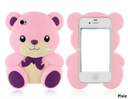 Iphone rosa ursinho Fotomontagem