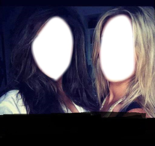 Les jumelles brune & blonde Photo frame effect