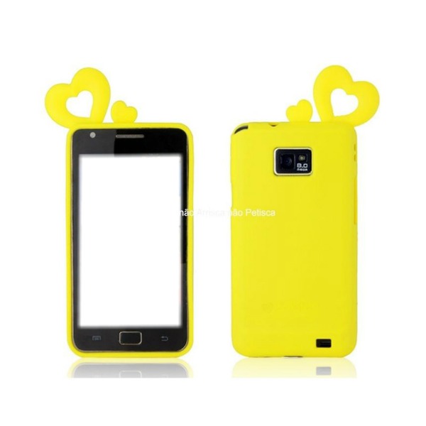celular amarelo Fotomontagem