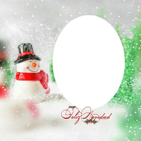 Feliz Navidad, muñeco de nieve, 1 foto Fotomontagem
