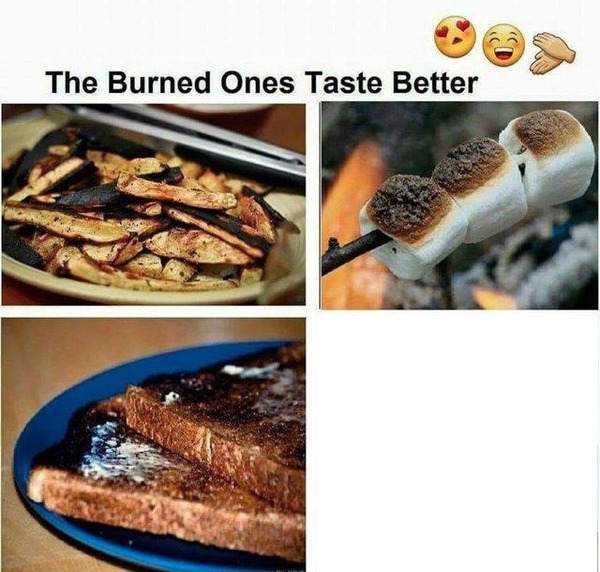 the burned ones taste better フォトモンタージュ