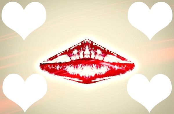Lippen Mund Herzen Fotomontage