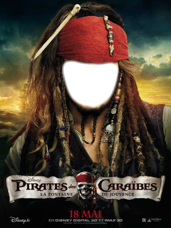 Jack Sparrow Pirates Fotomontage