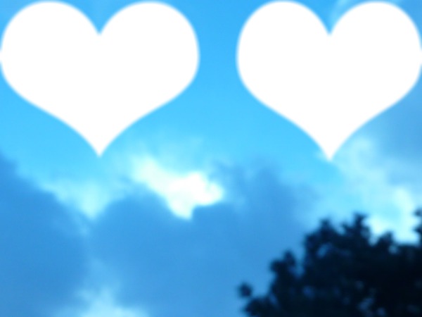 2 coeurs dans les nuages Фотомонтаж