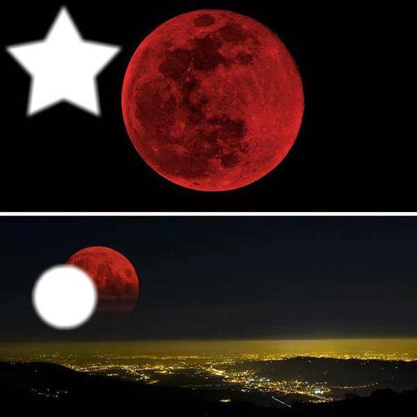 lune rouge Montage photo