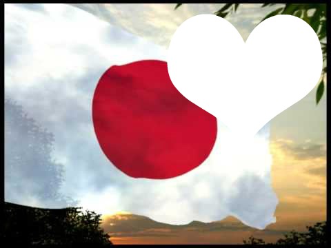 Japan Flag Heart Fotomontasje