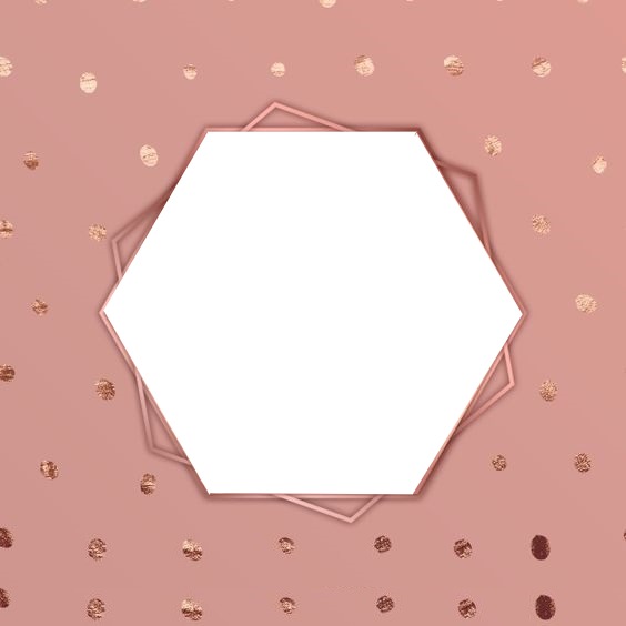 hexágono, fondo palo rosa, una foto Фотомонтаж