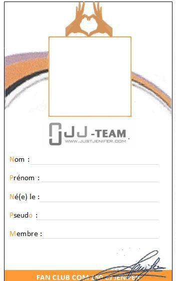Carte JJ-Team jenifer Fotomontasje