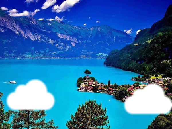 lac montagne Photomontage