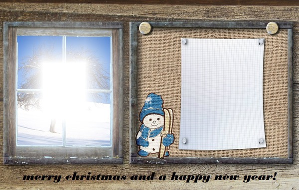 merry christmas and a happy new year Photo frame effect