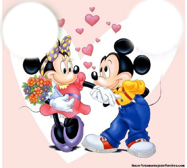 Mickey y Minie Fotomontažas
